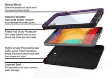 Charger l&#39;image dans la galerie, ghostek-atomic-samsung-galaxy-note-3-purple-waterproof-case-w-attached-screen-protector-lifetime-warranty-slim-fitted-waterproof-shock-proof-dust-proof-dirt-proof-snow-proof-hard-shell-iii-n900-n9000-n9002-n9005-n9009-ghocas82 (Color in image: pink)
