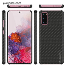 Load image into Gallery viewer, Galaxy S20 Case, Punkcase CarbonShield, Heavy Duty &amp; Ultra Thin 2 Piece Dual Layer PU Leather Black Cover (Carbon Fiber Style) (Color in image: Black)

