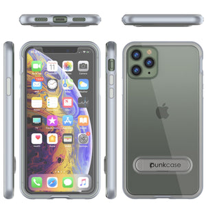 iPhone 11 Pro Max Case, PUNKcase [LUCID 3.0 Series] [Slim Fit] Armor Cover w/ Integrated Screen Protector [Silver] (Color in image: Black)