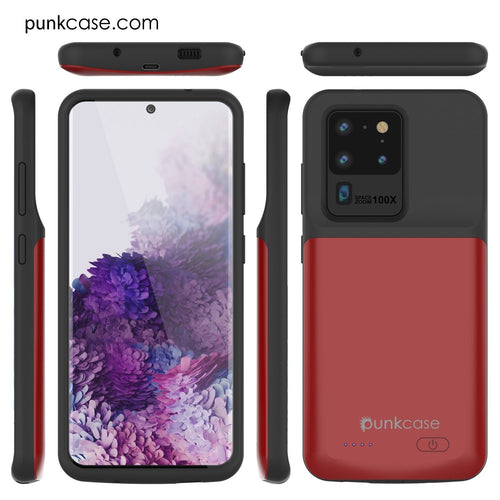 PunkJuice S20 Ultra Battery Case Red - Fast Charging Power Juice Bank with 6000mAh (Color in image: Red)