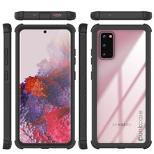 Charger l&#39;image dans la galerie, PunkCase Galaxy S20 Case, [Spartan Series] Clear Rugged Heavy Duty Cover W/Built in Screen Protector [Black] (Color in image: Black)
