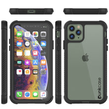 Load image into Gallery viewer, PunkCase iPhone 11 Pro Case, [Spartan Series] Clear Rugged Heavy Duty Cover W/Built in Screen Protector [Black] (Color in image: Black)
