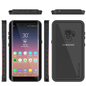 Galaxy S9 Waterproof Case, Punkcase [StudStar Series] [Slim Fit] [IP68 Certified] [Shockproof] [Dirtproof] [Snowproof] Armor Cover [Clear] (Color in image: white)