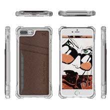 Charger l&#39;image dans la galerie, iPhone 7 Plus Wallet Case, Ghostek Exec Brown Series | Slim Armor Hybrid Impact Bumper | TPU PU Leather Credit Card Slot Holder Sleeve Cover (Color in image: Red)
