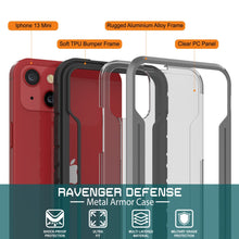 Charger l&#39;image dans la galerie, Punkcase iPhone 13 Mini ravenger Case Protective Military Grade Multilayer Cover [Grey-Black] 
