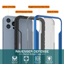 Charger l&#39;image dans la galerie, Coque de défense Punkcase Ravenger MAG pour iPhone 14 Pro Max, étui de protection de qualité militaire à plusieurs couches [Bleu Marine]
