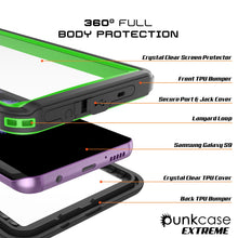 Charger l&#39;image dans la galerie, Galaxy S9 PLUS Waterproof Case, Punkcase [Extreme Series] [Slim Fit] [IP68 Certified] [Shockproof] [Snowproof] [Dirproof] Armor Cover W/ Built In Screen Protector for Samsung Galaxy S9+ [Light Green] (Color in image: Black)
