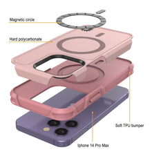 Charger l&#39;image dans la galerie, Magnetic circle Hard polycarbonate Soft TPU bumper Iphone 14 Pro Max (Color in image: Blue)
