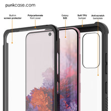 Charger l&#39;image dans la galerie, PunkCase Galaxy S20 Case, [Spartan Series] Clear Rugged Heavy Duty Cover W/Built in Screen Protector [Black] (Color in image: pink)
