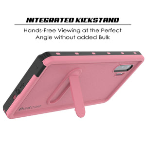 PunkCase Galaxy Note 10 Waterproof Case, [KickStud Series] Armor Cover [Pink] (Color in image: White)