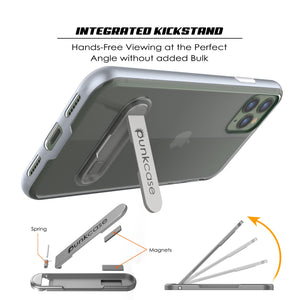 iPhone 11 Pro Max Case, PUNKcase [LUCID 3.0 Series] [Slim Fit] Armor Cover w/ Integrated Screen Protector [Silver] (Color in image: Grey)