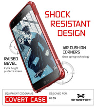 Load image into Gallery viewer, LG G5 Case, Ghostek® Red Covert Premium Slim Hybrid Protective Cover | Lifetime Warranty Exchange (Color in image: Clear)
