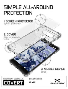 LG v20 Case, Ghostek® Covert Clear, Premium Impact Protective Armor | Lifetime Warranty Exchange (Color in image: peach)