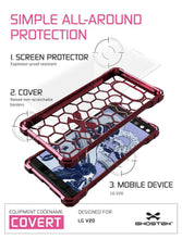 Load image into Gallery viewer, LG v20 Case, Ghostek® Covert Rose Pink, Premium Impact Protective Armor | Warranty (Color in image: clear)
