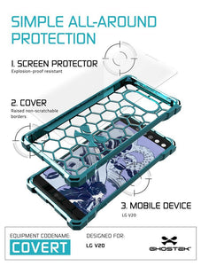LG v20 Case, Ghostek® Covert Teal, Premium Impact Protective Armor | Lifetime Warranty Exchange (Color in image: rose pink)