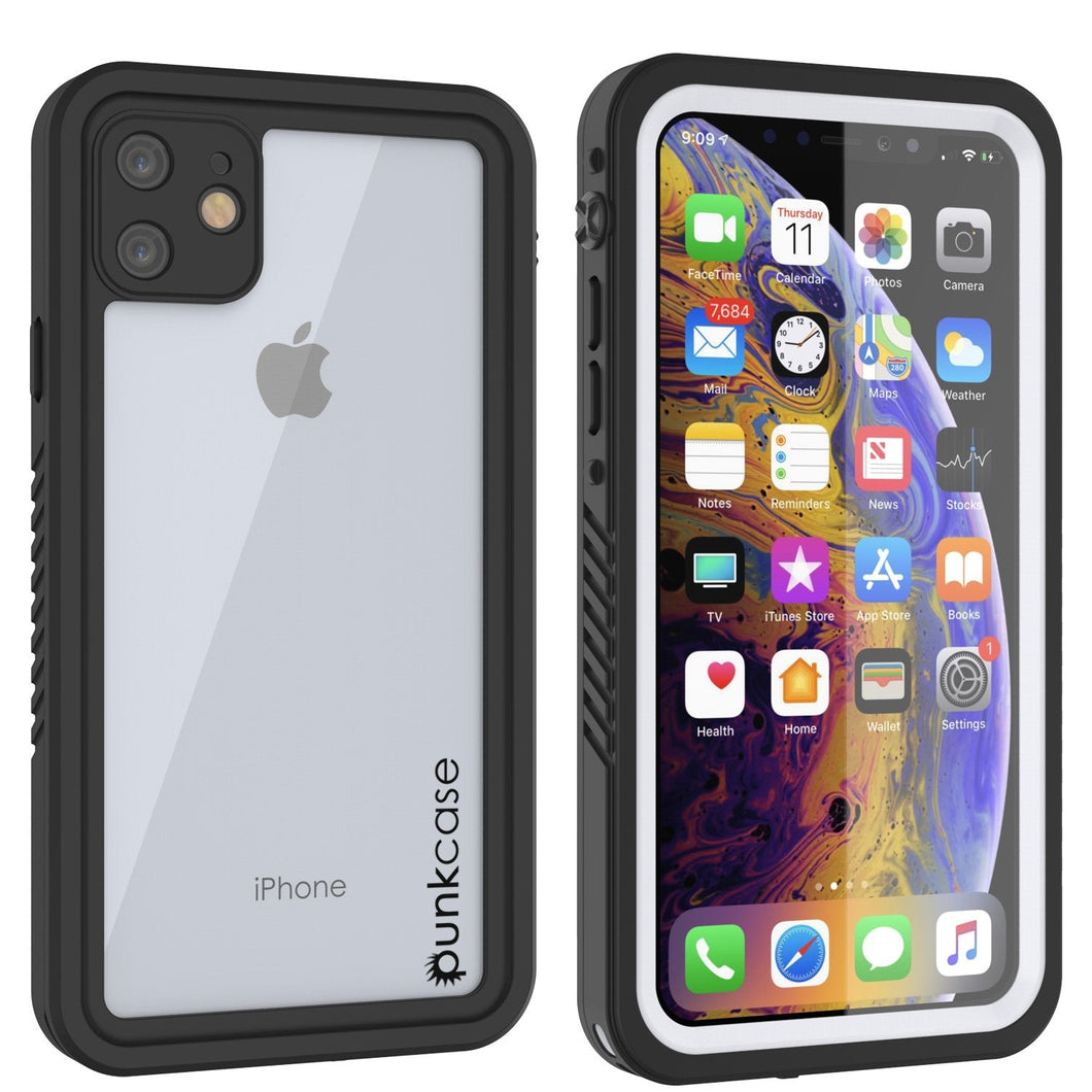 iPhone 11 Waterproof Case, Punkcase [Extreme Series] Armor Cover W/ Built In Screen Protector [White] (Color in image: White)