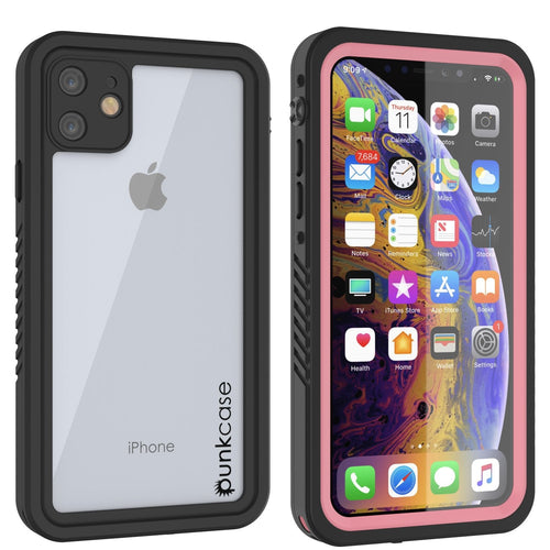 iPhone 11 Waterproof Case, Punkcase [Extreme Series] Armor Cover W/ Built In Screen Protector [Pink] (Color in image: Pink)