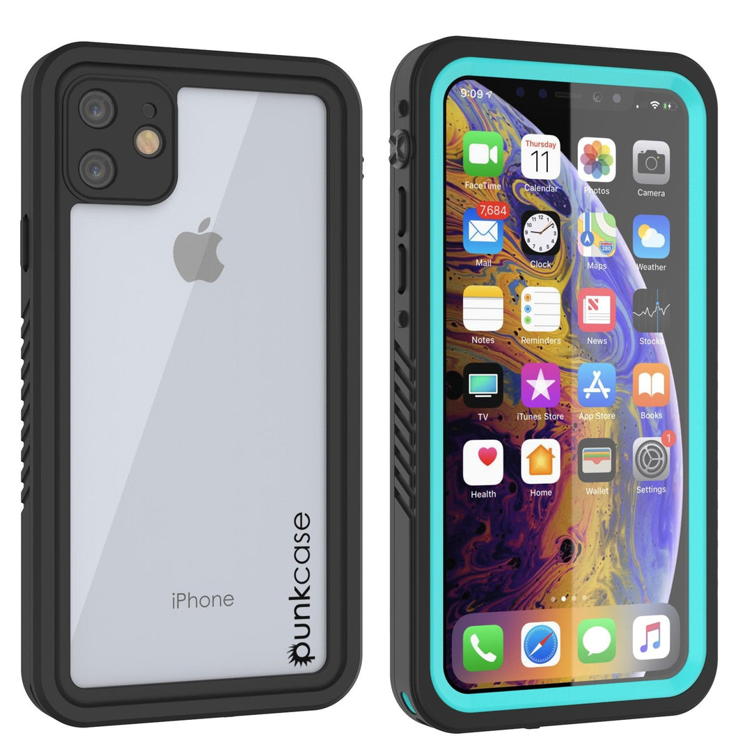 iPhone 11 Waterproof Case, Punkcase [Extreme Series] Armor Cover W/ Built In Screen Protector [Teal] (Color in image: Teal)