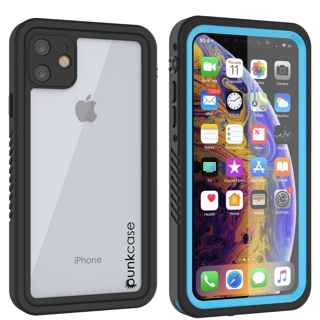 iPhone 11 Waterproof Case, Punkcase [Extreme Series] Armor Cover W/ Built In Screen Protector [Light Blue] (Color in image: Light Blue)