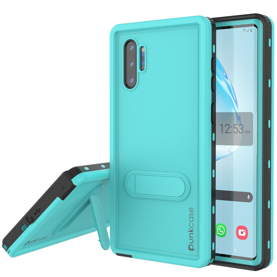 PunkCase Galaxy Note 10+ Plus Waterproof Case, [KickStud Series] Armor Cover [Teal] (Color in image: Teal)