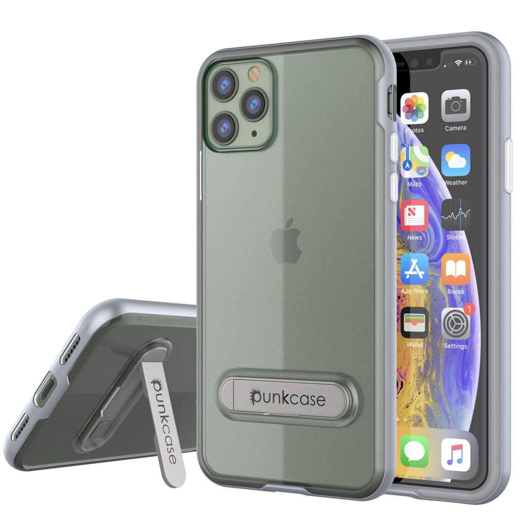 iPhone 11 Pro Max Case, PUNKcase [LUCID 3.0 Series] [Slim Fit] Armor Cover w/ Integrated Screen Protector [Silver] (Color in image: Silver)