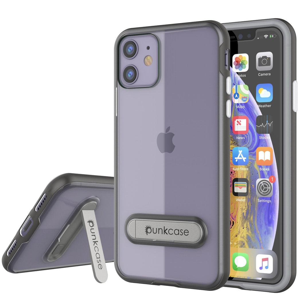 iPhone 12 Case, PUNKcase [LUCID 3.0 Series] [Slim Fit] Protective Cover w/ Integrated Screen Protector [Grey] (Color in image: Grey)