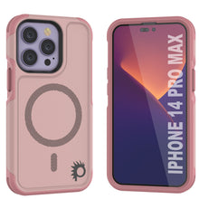 Charger l&#39;image dans la galerie, PunkCase iPhone 14 Pro Max Case, [Spartan 2.0 Series] Clear Rugged Heavy Duty Cover W/Built in Screen Protector [Pink] (Color in image: Pink)
