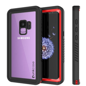 Galaxy S9 Waterproof Case, Punkcase [Extreme Series] [Slim Fit] [IP68 Certified] [Shockproof] [Snowproof] [Dirproof] Armor Cover W/ Built In Screen Protector for Samsung Galaxy S9 [Red] (Color in image: Red)