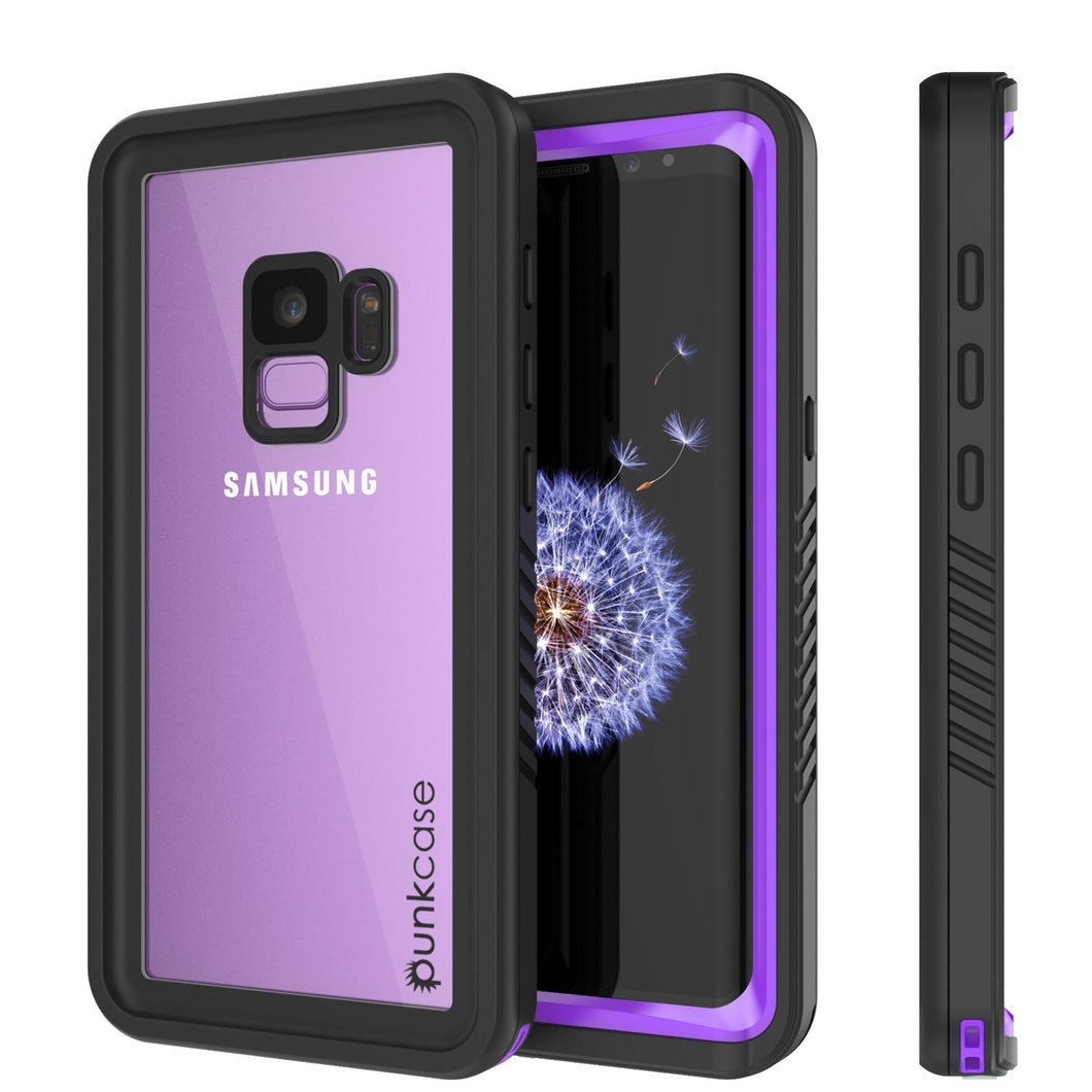 Galaxy S9 Waterproof Case, Punkcase [Extreme Series] [Slim Fit] [IP68 Certified] [Shockproof] [Snowproof] [Dirproof] Armor Cover W/ Built In Screen Protector for Samsung Galaxy S9 [Purple] (Color in image: Purple)