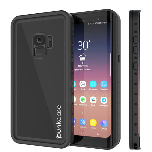 Galaxy S9 Waterproof Case PunkCase StudStar Black Thin 6.6ft Underwater IP68 Shock/Snow Proof (Color in image: black)