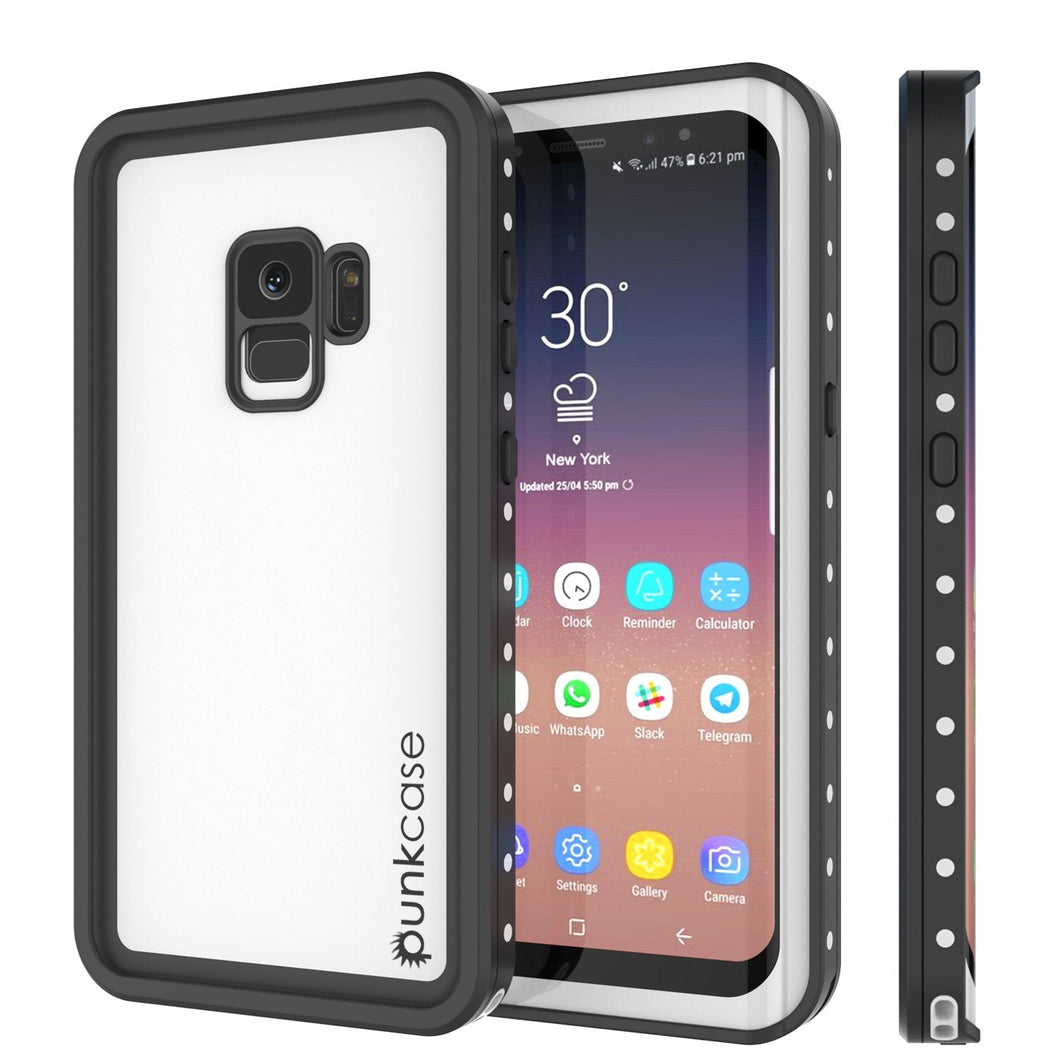 Galaxy S9 Waterproof Case, Punkcase StudStar White Thin 6.6ft Underwater IP68 Shock/Snow Proof (Color in image: white)