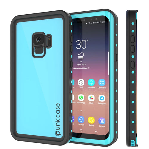 Galaxy S9 Waterproof Case PunkCase StudStar Teal Thin 6.6ft Underwater IP68 Shock/Snow Proof (Color in image: teal)