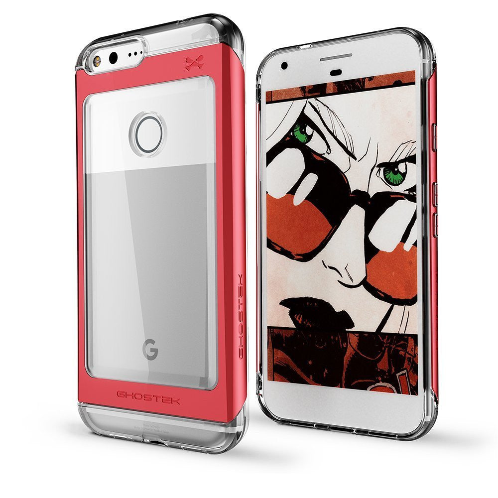 Google Pixel Case, Ghostek® Cloak 2.0 Red Series w/ Explosion-Proof Screen Protector | Aluminum Frame (Color in image: Red)