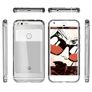 Google Pixel Case, Ghostek® Cloak 2.0 Silver Series w/ Explosion-Proof Screen Protector | Aluminum Frame (Color in image: Red)