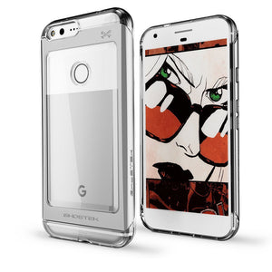 Google Pixel Case, Ghostek® Cloak 2.0 Silver Series w/ Explosion-Proof Screen Protector | Aluminum Frame (Color in image: Silver)