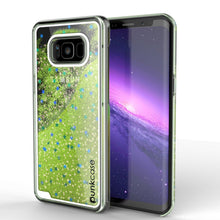 Load image into Gallery viewer, Galaxy S8 Plus Case, Punkcase [Liquid Series] Protective Dual Layer Floating Glitter Cover + PunkShield Screen Protector for Samsung S8 [Light Green] (Color in image: Light green)
