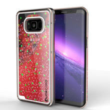 Load image into Gallery viewer, Galaxy S8 Plus Case, Punkcase [Liquid Series] Protective Dual Layer Floating Glitter Cover + PunkShield Screen Protector for Samsung S8 [Red] (Color in image: Red)
