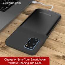 Load image into Gallery viewer, PunkJuice S20+ Plus Battery Case All Black - Fast Charging Power Juice Bank with 6000mAh (Color in image: Patterned Black)
