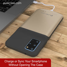 Charger l&#39;image dans la galerie, PunkJuice S20+ Plus Battery Case Gold - Fast Charging Power Juice Bank with 6000mAh (Color in image: All Black)
