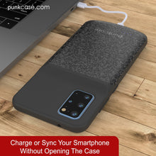 Charger l&#39;image dans la galerie, PunkJuice S20+ Plus Battery Case Patterned Black - Fast Charging Power Juice Bank with 6000mAh (Color in image: All Black)
