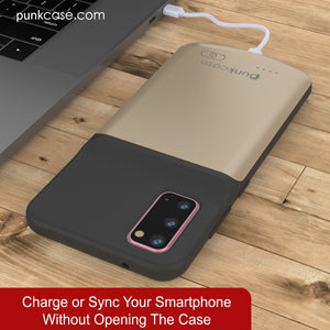 PunkJuice S20 Battery Case Gold - Fast Charging Power Juice Bank with 4800mAh (Color in image: All Black)