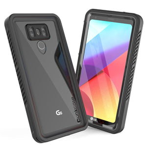 LG G6 Waterproof Case, Punkcase [Extreme Series] [Slim Fit] [IP68 Certified] Built In Screen Protector [BLACK] (Color in image: red)