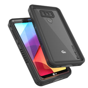 LG G6 Waterproof Case, Punkcase [Extreme Series] [Slim Fit] [IP68 Certified] Built In Screen Protector [BLACK] (Color in image: green)