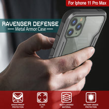 Charger l&#39;image dans la galerie, Punkcase iPhone 11 Pro Max ravenger Case Protective Military Grade Multilayer Cover [Grey-Black] (Color in image: Red)
