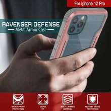 Charger l&#39;image dans la galerie, Punkcase iPhone 12 Pro ravenger Case Protective Military Grade Multilayer Cover [Rose-Gold] (Color in image: Black)
