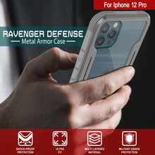 Charger l&#39;image dans la galerie, Punkcase iPhone 12 Pro ravenger Case Protective Military Grade Multilayer Cover [Grey] (Color in image: Red)
