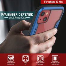 Charger l&#39;image dans la galerie, Punkcase iPhone 13 Mini ravenger Case Protective Military Grade Multilayer Cover [Navy Blue] (Color in image: Grey-Black)
