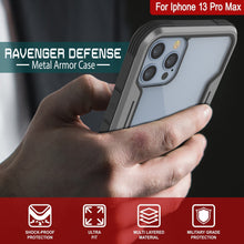 Charger l&#39;image dans la galerie, Punkcase iPhone 14 Pro Max Ravenger MAG Defense Case Coque de protection militaire multicouche [Gris-Noir]
