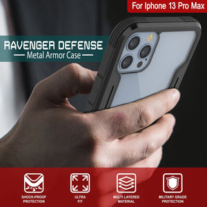 Coque de protection Punkcase iPhone 15 Pro Max Armor Stealth MAG Defense, de qualité militaire, avec revêtement multicouche [noir].