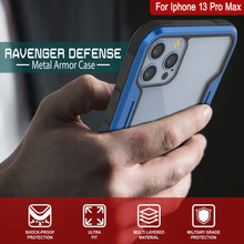 Charger l&#39;image dans la galerie, Punkcase iPhone 13 Pro Max ravenger Case Protective Military Grade Multilayer Cover [Navy Blue] (Color in image: Grey-Black)
